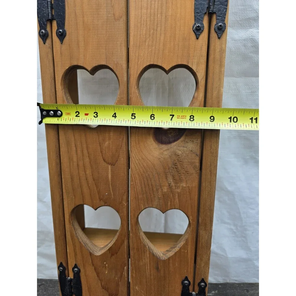 ​Vintage Rustic Wooden Heart Cutout Cabinet Wall Hanging Spice Rack Shelf